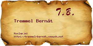 Tremmel Bernát névjegykártya